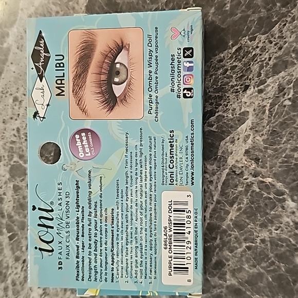IONI "Malibu" Purple Ombre Wispy Doll Eyelashes Reusable - Picture 4 of 7